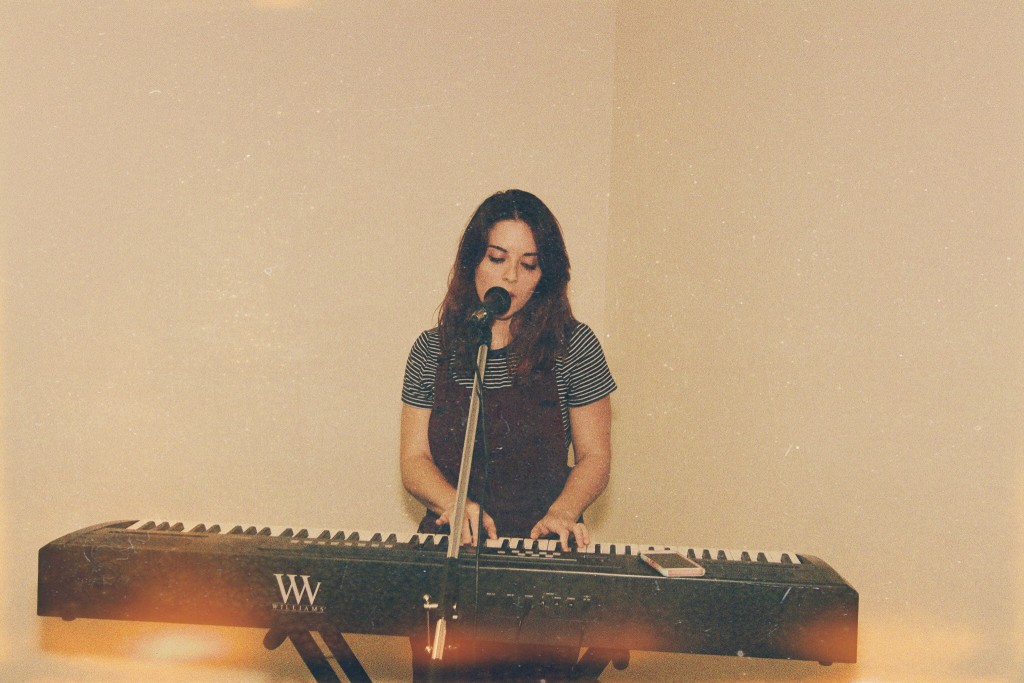 Marissa Lamar playing piano at rehearsal